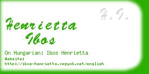 henrietta ibos business card